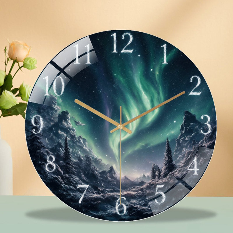 Horloge murale en verre 12 po