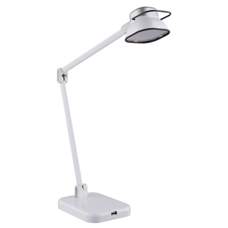 Lampe de bureau 21 po avec usb Faxon, Blanc