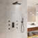 3 Functions 12 Inch Wall Mount Thermostatic Shower System with 6 Body Jets