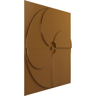 Panneau mural décoratif 3D Windura EnduraWall 19 x 8 po x H 19 5/8 po, or métallique vieilli rétro (couvre 2,67 pieds carrés)