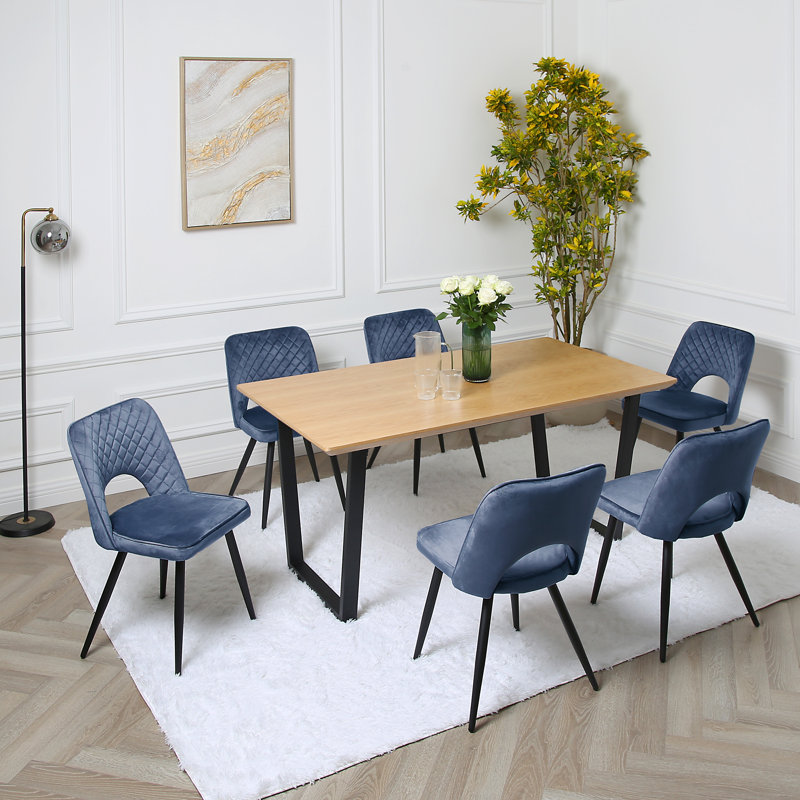 Asfand 6 - Person Dining Set, Dark Blue