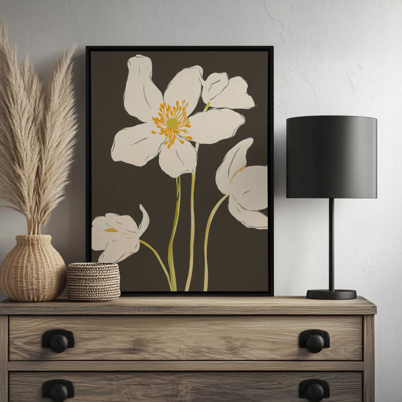 «Midnight Bloom I» par City Print, 16" H x 12" W, Framed Print, Gold