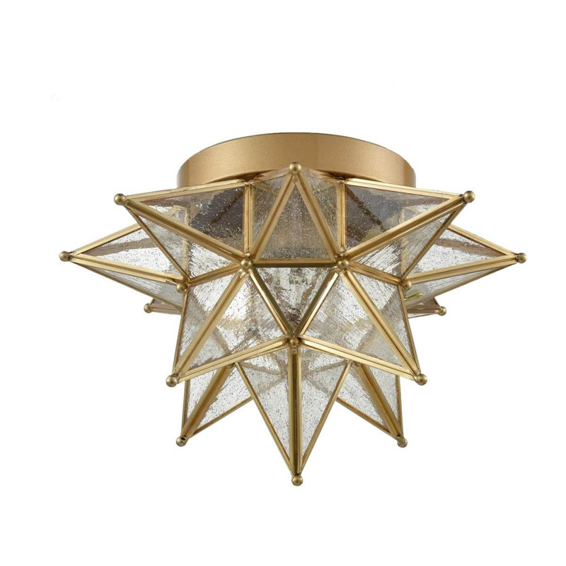 Molyneaux Glass Flush Mount, Brass