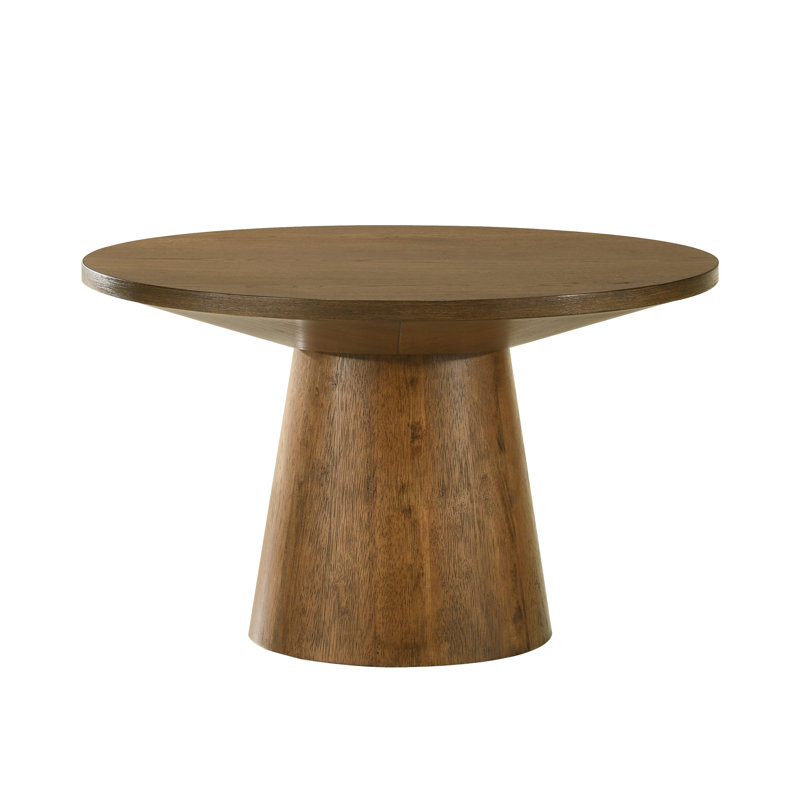 Andreacchio Pine 29" Round Wood Coffee Table, Walnut, 17.04" H x 29.04" L x 29.04" W