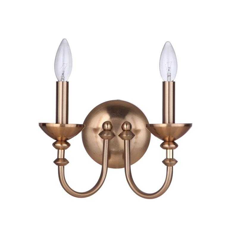 Amoi Candle Wall Light, Satin Brass