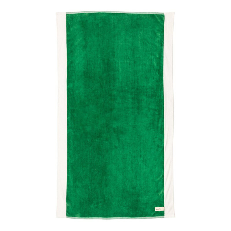 Serviette de plage, Vert/blanc
