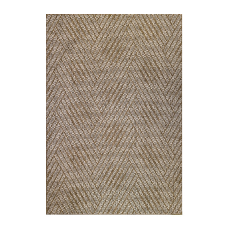 Haajrah Contemporary Geometric High-Low Performance Indoor/Outdoor Area Rug, Rectangle 2' x 3'