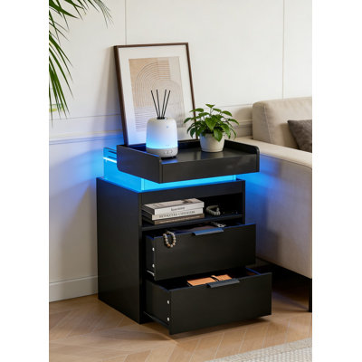 45cm W Manufactured Wood Bedside Table