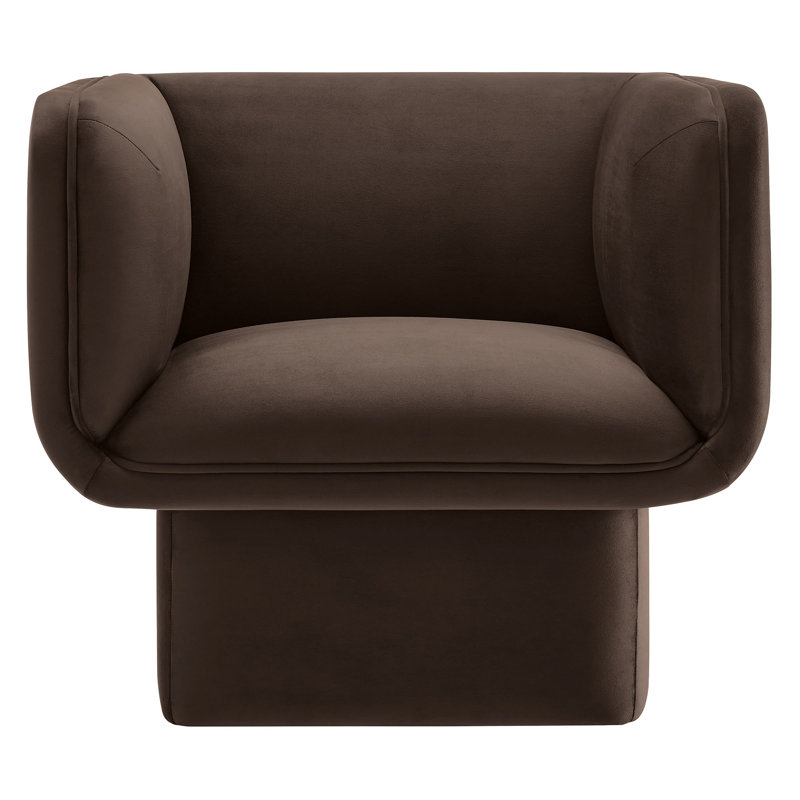 Tate Performance Velvet Accent Chair, Chocolate Brown Velvet
