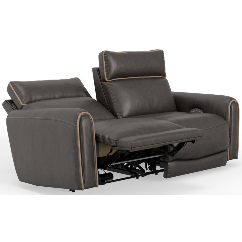 Fauteuil inclinable électrique Ayoka avec appui-tête réglable, Polyester brun, H 41 po x l 77 po x P 39 po