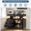 Buffet à DEL avec rangement, buffet à intensité variable avec lumière RVB, armoire à café avec ports et prises USB