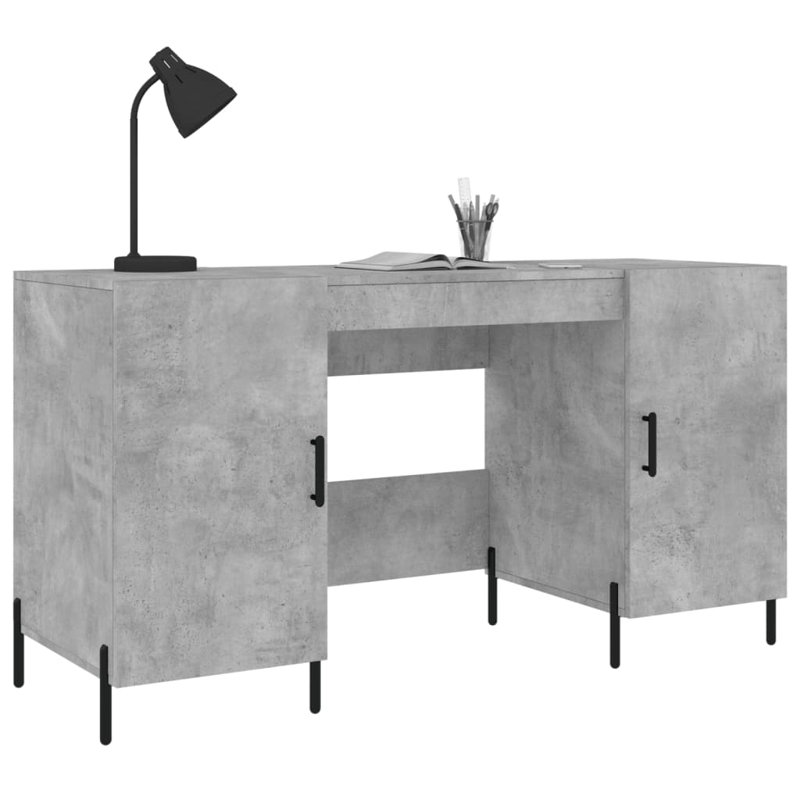 Bowerville Metal Base Writing Desk, Concrete Grey