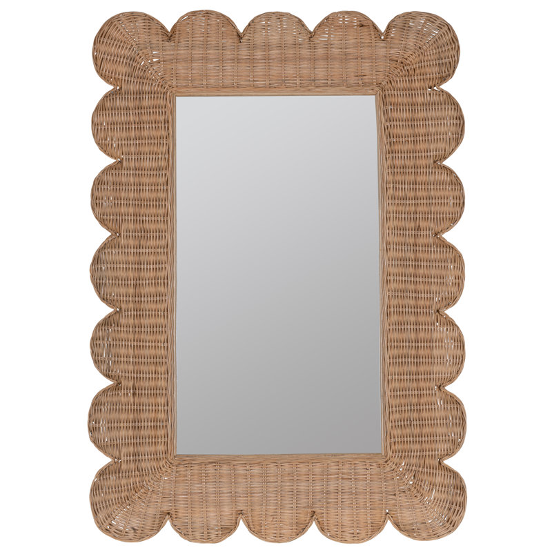 Brooke Scalloped Rattan Mirror
