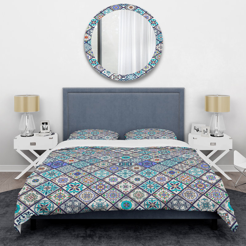 Blue Mega Patchwork Blue Mega Patchwork - Ensemble de housse de couette à motif
