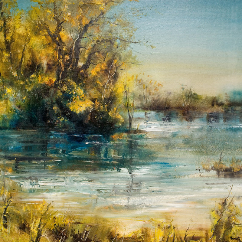 Life Is A Deep River - peinture sur toile tendue, L 12 po x H 12 po