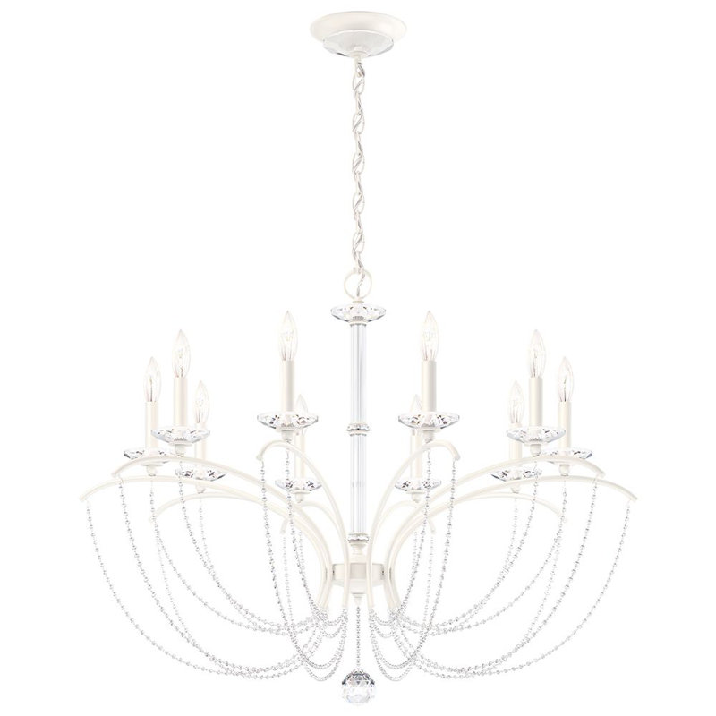 Priscilla 10 - Light Chandelier, White, Optic Crystal