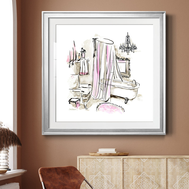 «Pink Opulence I», cadre photo, H 26,5 po x l 26,5 po x P 1,5 po, Papier avec cadre argenté
