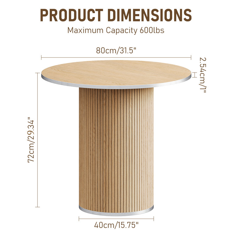 Round Dining Table, Oak