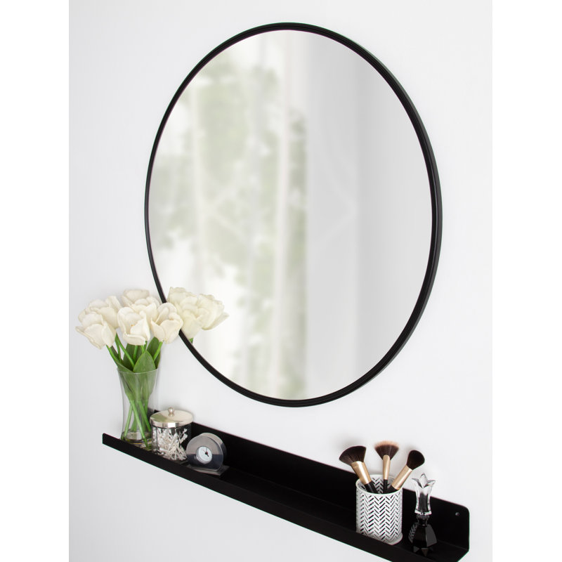 Minuet Engineered Wood Flat Mirror, 30" x 30", Black