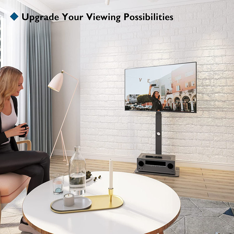 Universal Tall TV Floor Stand for 30-70 Inch Flat & Curved LED LCD OLED TVs, Height Adjustable Swivel Freestanding TV Stand Base, Holds up to 40kg, Max VESA 600x400mm