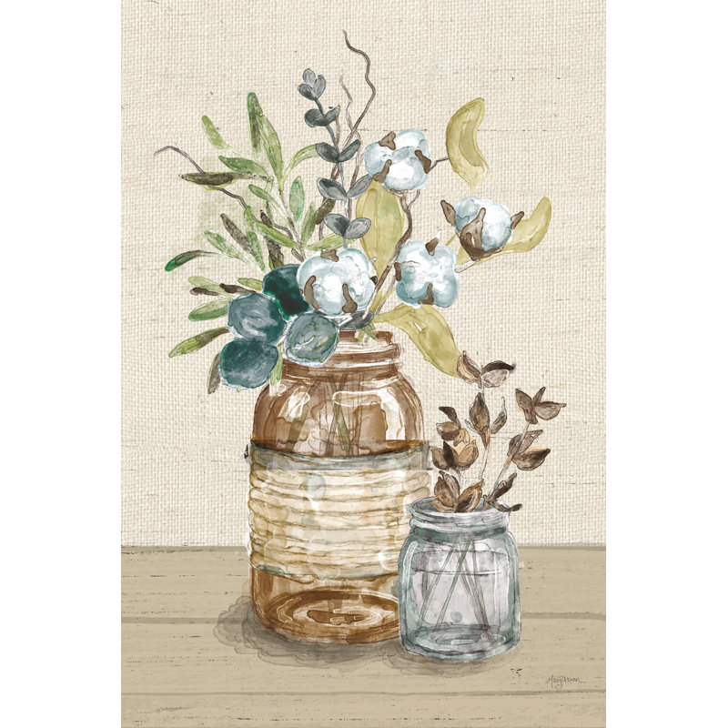 Cotton Bouquet III Cream by Mary Urban - Wrapped Canvas Painting, 91cm H x 61cm W