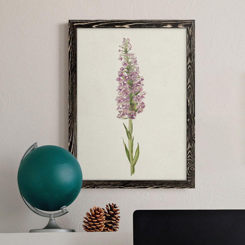Mauve Garden Flowers I, toile encadrée de qualité supérieure - prête à être accrochée, Noir, H 38 po x l 28 po x P 1 po