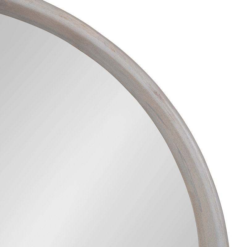 Artena Wood Round Mirror, 24" x 24", White