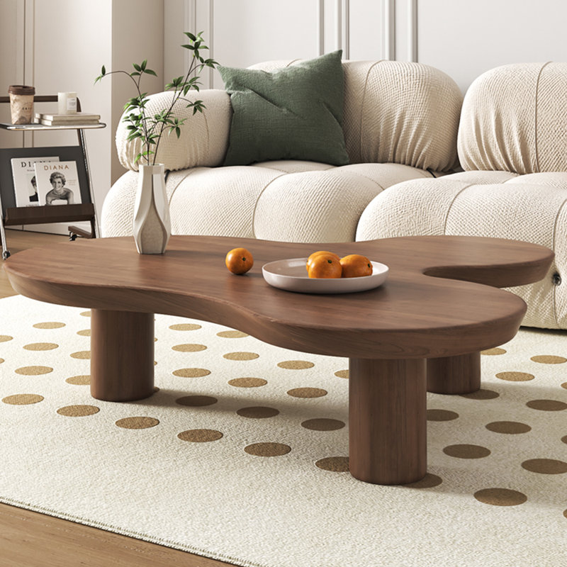 Solid wood retro multi-functional tea table, 15.75" H x 39.37" L x 35.43" W, Brown