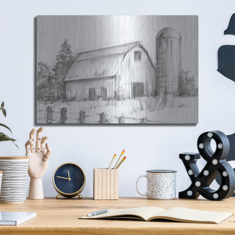 «Barn Study 1» par Ethan Harper, art mural en métal, H 12 po x l 16 po
