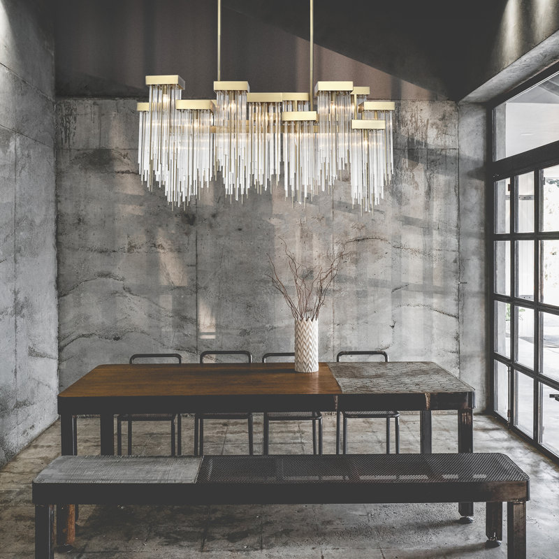 Waterfall 16 - Light Tiered Chandelier, Aged Brass