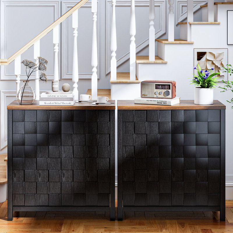 31.5'' W Accent Cabinet With Adjustable Shelves, Black