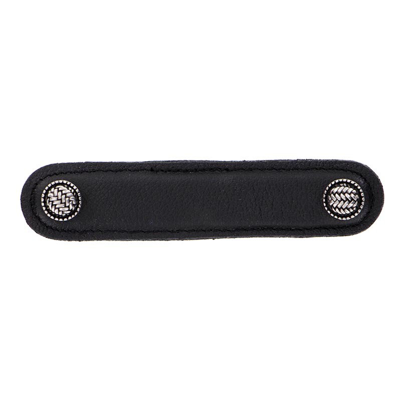 Cestino 3" Center to Center Appliance Pull, 4", Antique Silver/Black
