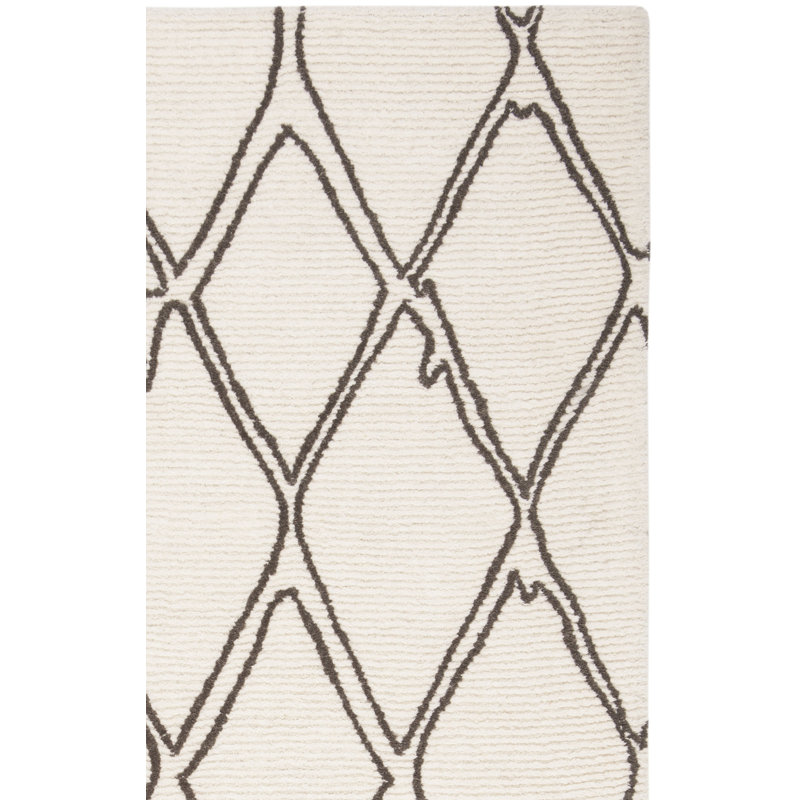Samaira Hand Tufted Wool Geometric Rug, Rectangle 5' x 8'