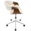 Chaise de bureau en noyer et crème