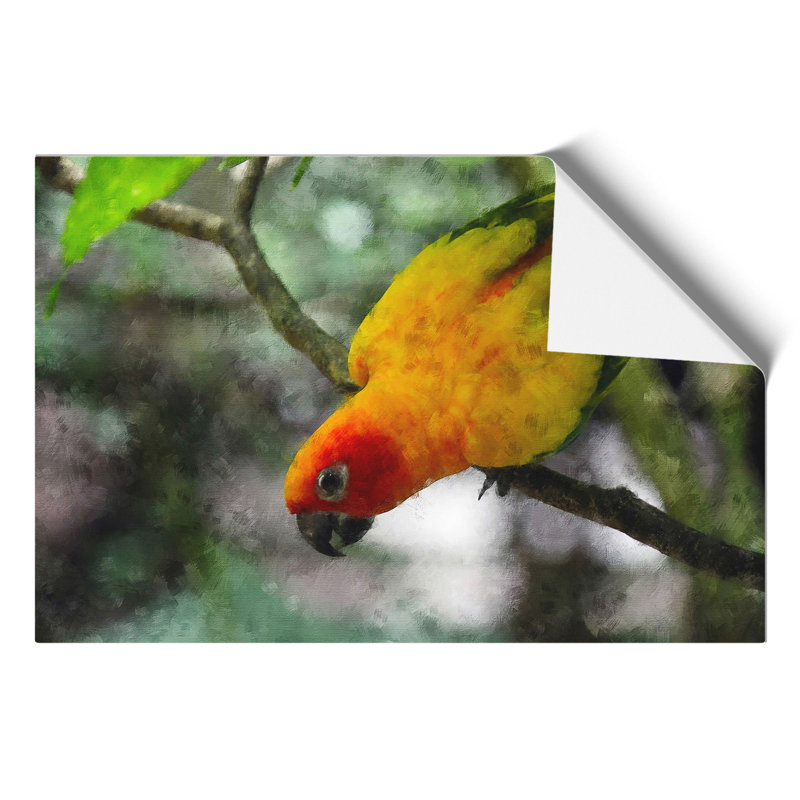 Parrot Painting - Frameless Print, 42cm H x 59cm W x 0.1cm D