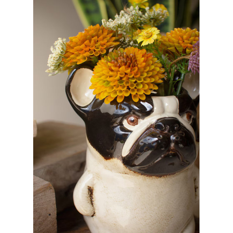  Ensemble de 2 pots à fleurs en céramique Frenchie