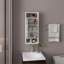 Pharmacie, 1 porte, 5 tablettes, 1 miroir, blanc
