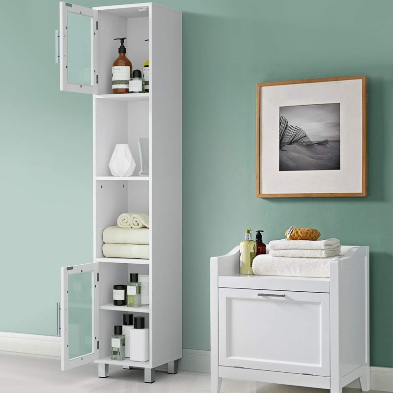 Ahil Linen Cabinet, White