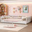 Lit grand format avec garde-corps et porte pour enfants, blanc-1591474637-1591474639