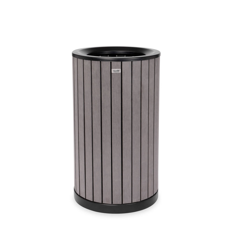 Poubelle 32 gallons en acier inoxydable, gris