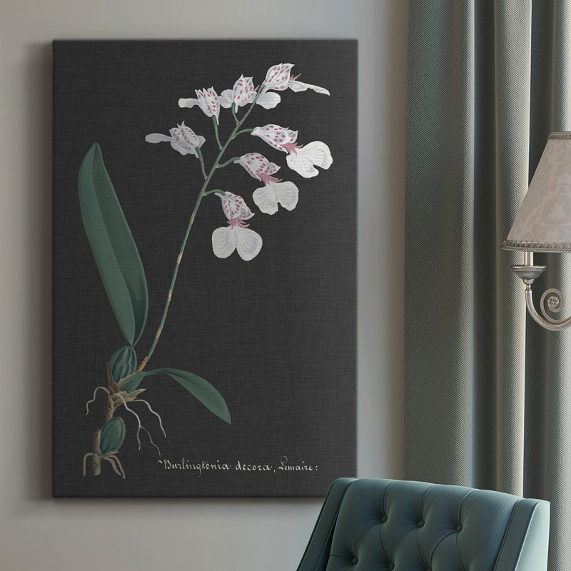 Orchidée sur ardoise VI - impression sur toile tendue, H 12 po x l 8 po x P 1,5 po