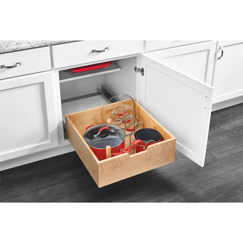 Tall Wood Pullout Drawer w/ BLUM Soft-Close for 18" Base Cabinets, 8" H x 14.0625" W x 21.6563" D