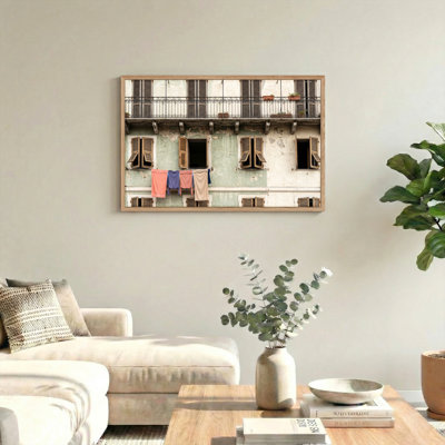 Ensemble de 1 tableau sur toile représentant une buanderie