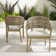 Amanzhan Solid Wooden Garden Outdoor Table Set With Wicker Dining Chairs - Modern Boho Style