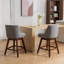 Ensemble de 2 tabourets de bar pivotants à hauteur de comptoir avec clous-1214764011