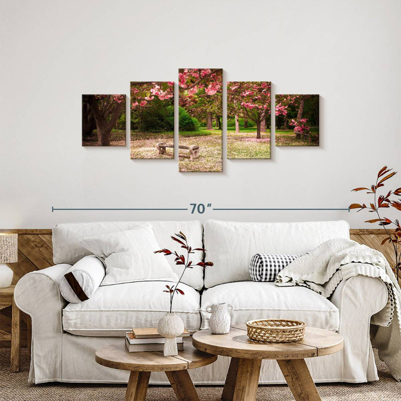 Banc Cherry Blossom, H 24 po x l 55 po