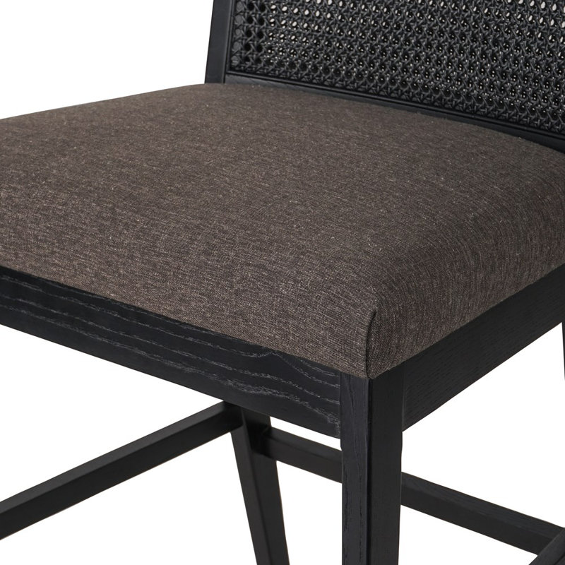 Antonia Cane Armless Counter & Bar Stool, Natural/Black, Bar Stool (31" Seat Height)