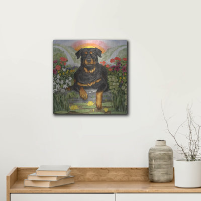 'Rottweiler' by Gale Pitt Metal Wall Art, 12" x 12"