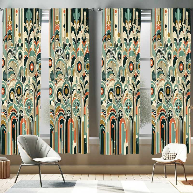 Arneta Semi Sheer Curtain, 56" W x 63" L