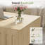 Table basse à plateau relevable avec rangement pour le salon, tables basses cannelées de style Mid-Century moderne avec couvercles rabattables, table centrale carrée en bois rustique 31,5 po avec compartiment caché, naturel-527296989